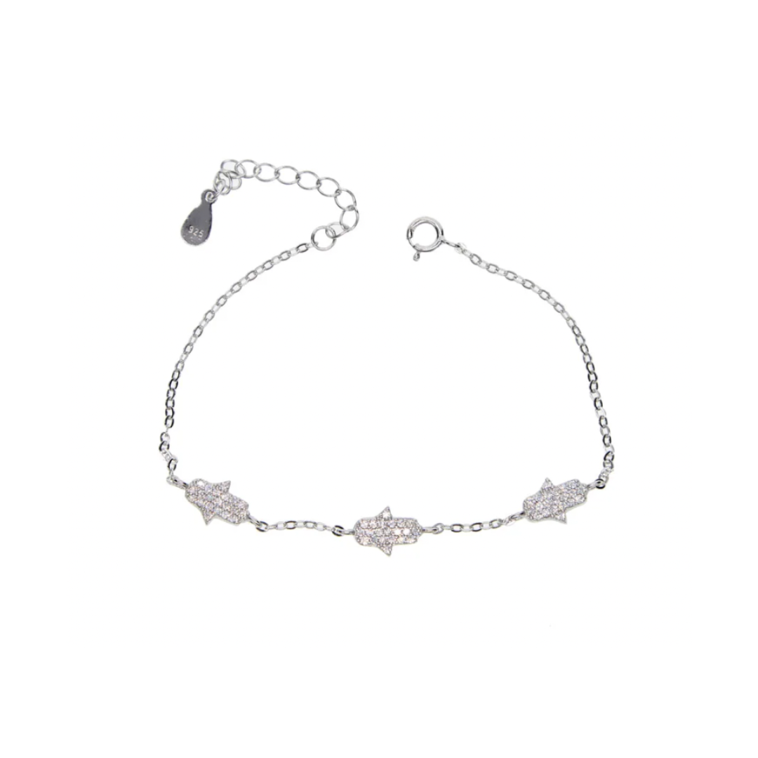 Silver on sale hamsa bracelet
