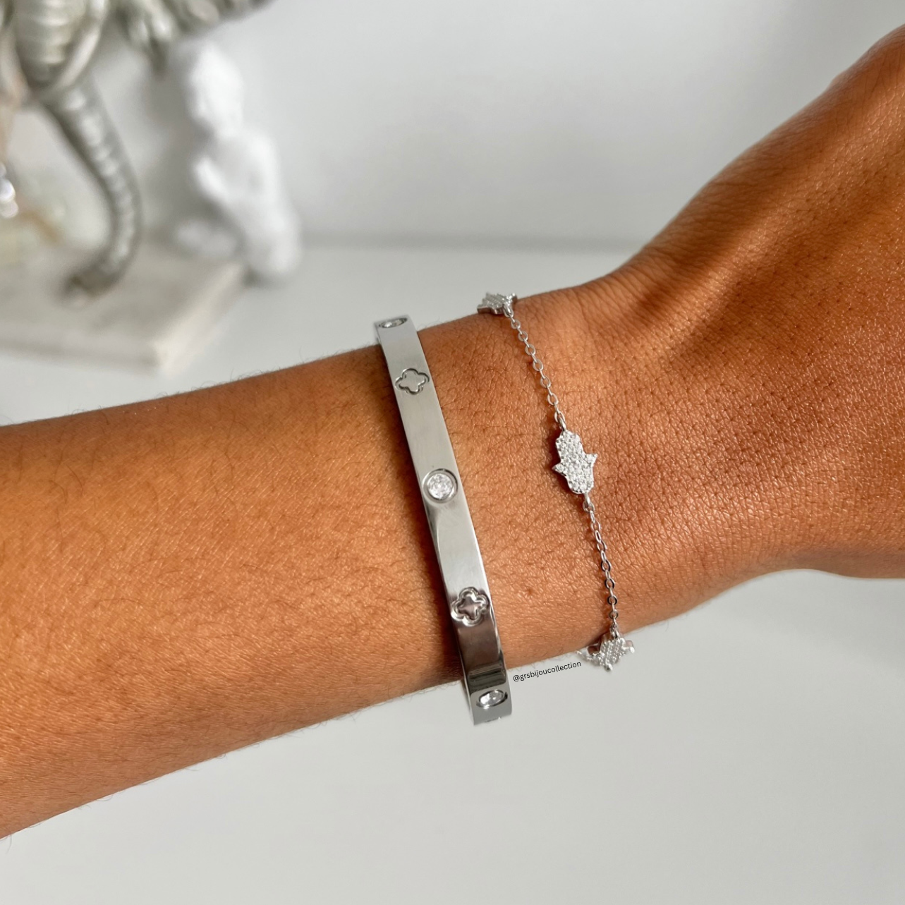 Triple hand of hamsa bracelet