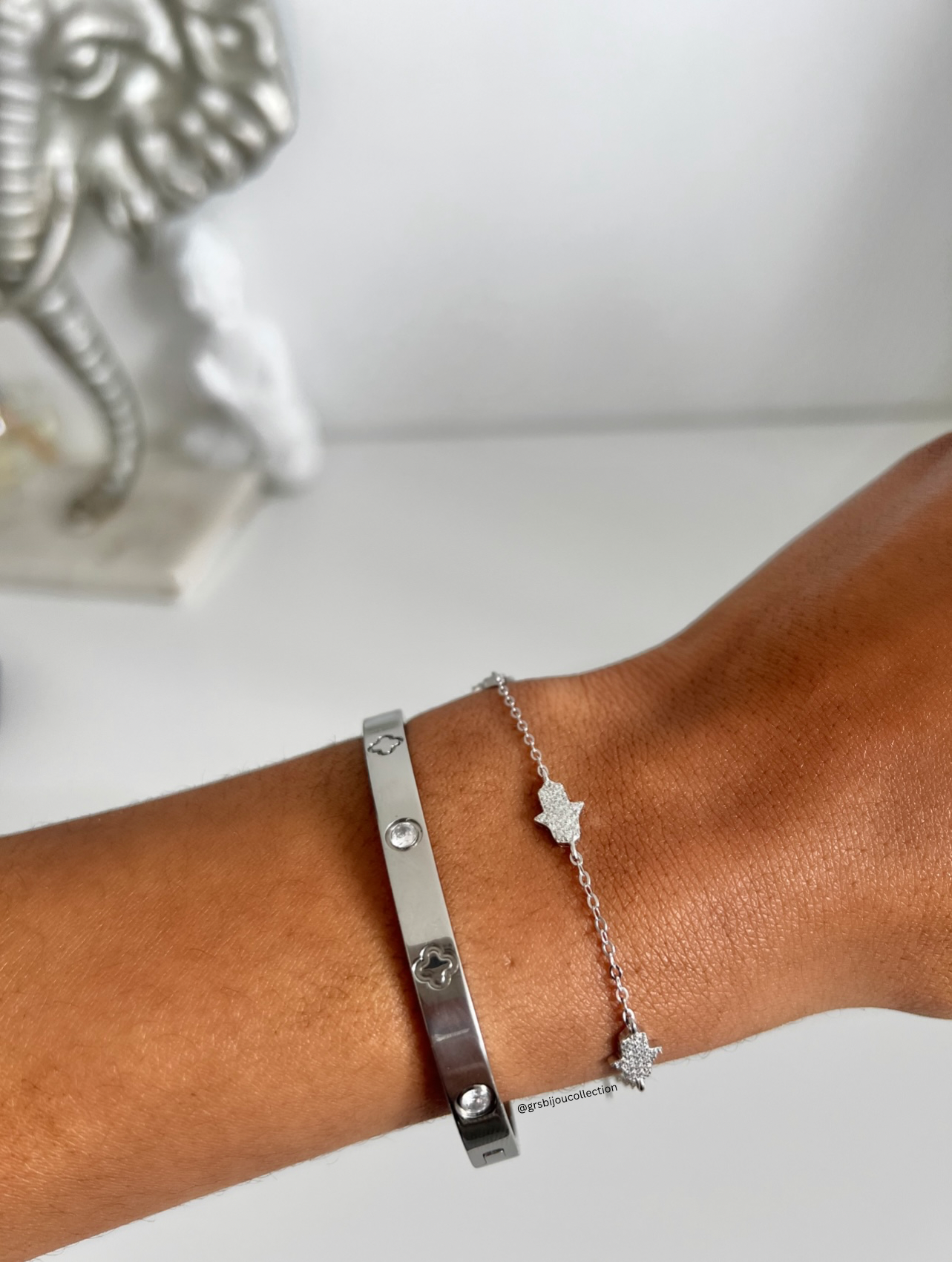Triple hand of hamsa bracelet