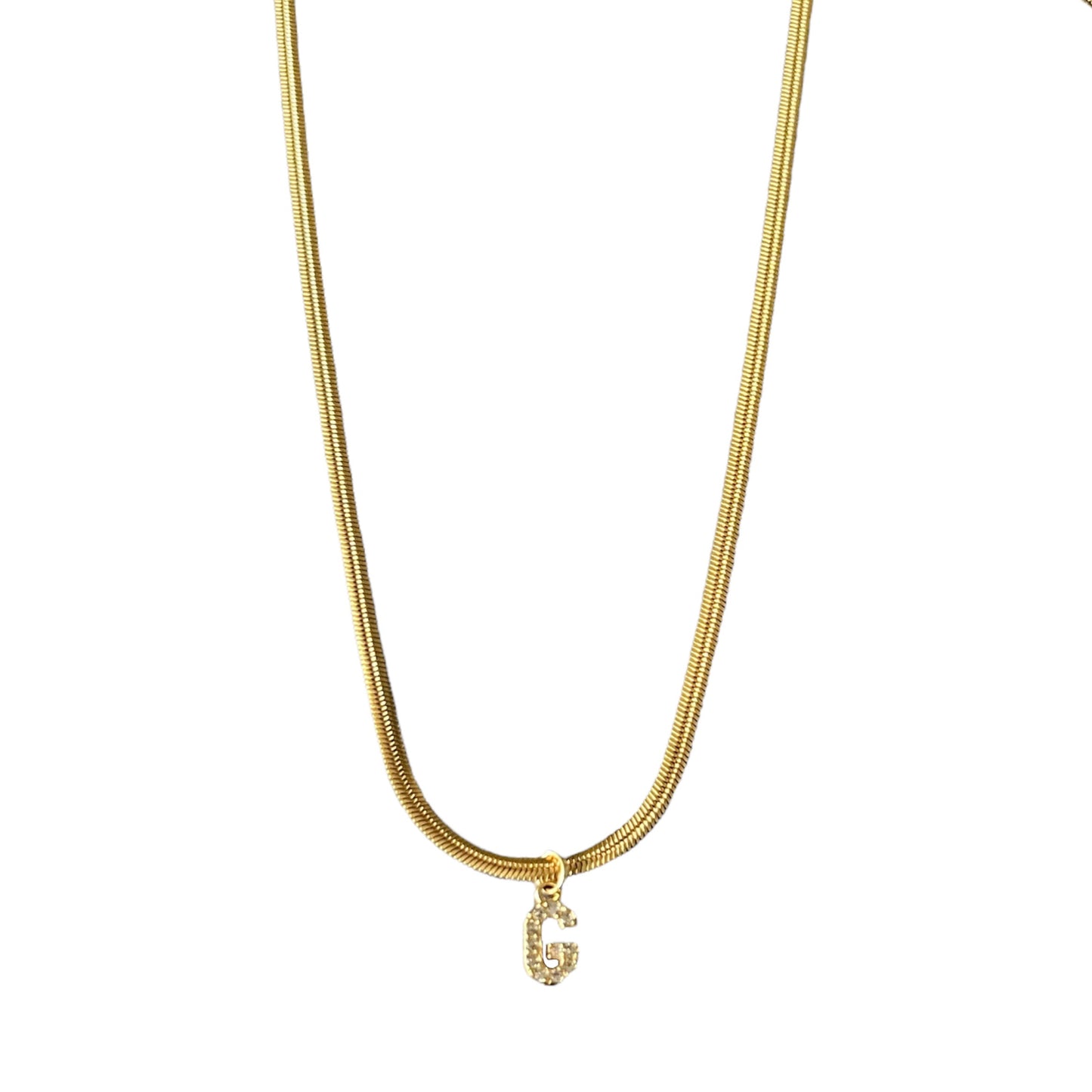 Herringbone Icy Initial Chain